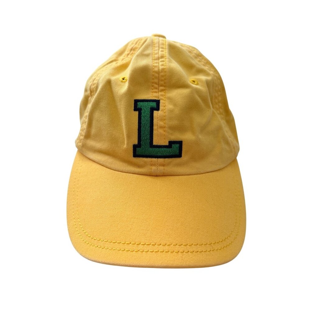 Lacoste Yellow Adjustable Strapback Hat With Green "L" Logo & Crocodile Patch